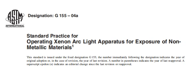 ASTM G155 Xenon ASTM G155 Xenon